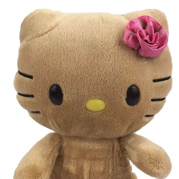 Hello Kitty Build-A-Bear Smallfry Plush 6.5" Sunkissed Tan Pink Rose 2012 Sanrio - Picture 2 of 12